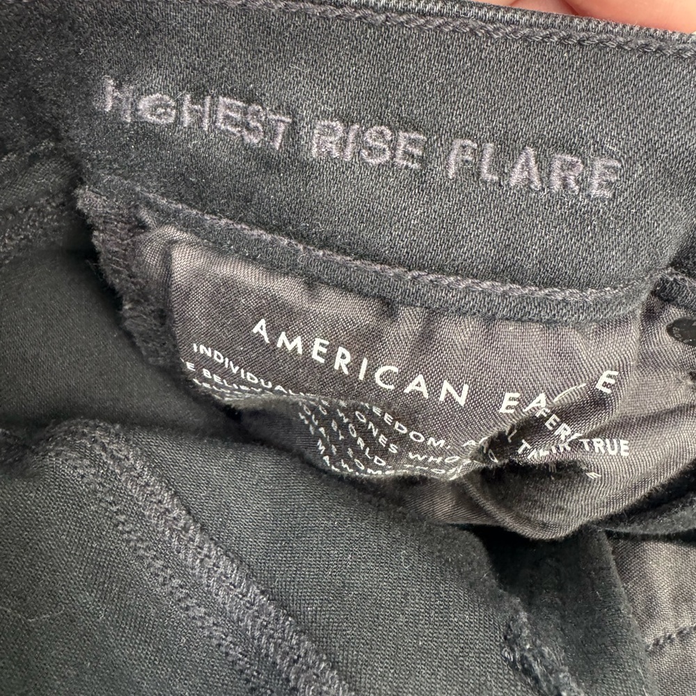 America Eagle black button fly flare jeans - Picture 5 of 6